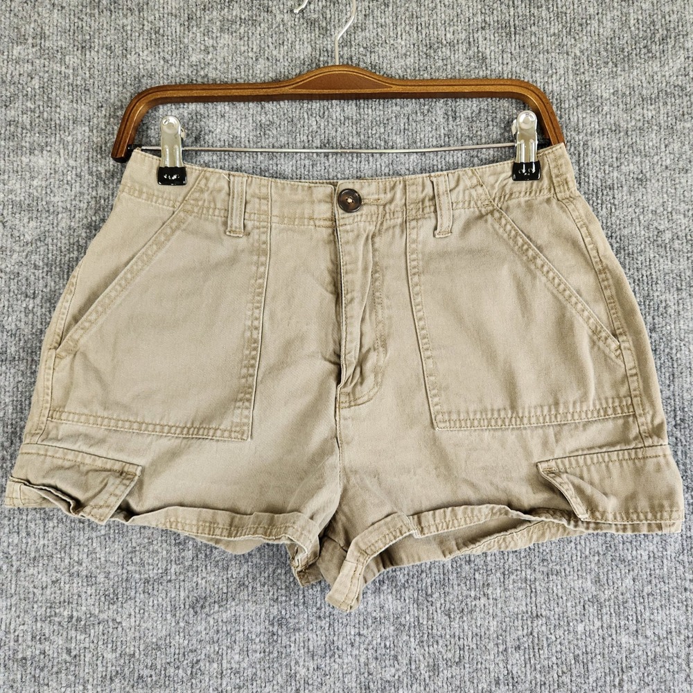 Love Revival Cargo Shorts Womens Green Cotton Utility Pockets Medium Summer